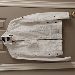 NEW Women's G-Star Raw Originals 3301 White Denim Biker Utility Jacket